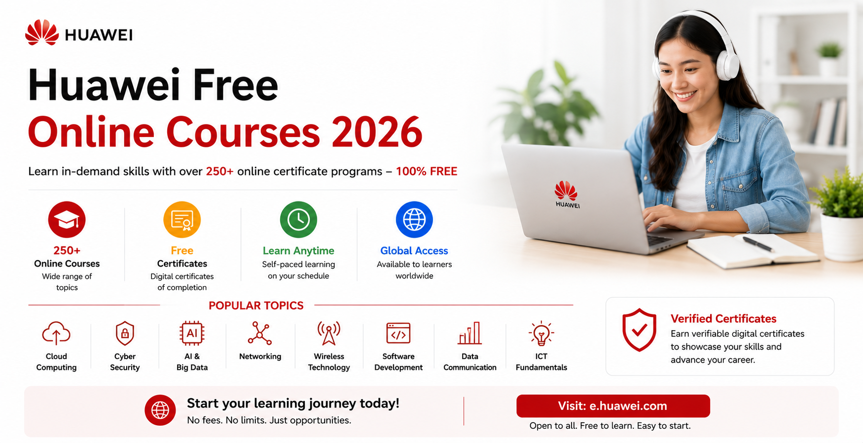 HUAWEI online certificate programs FREE In 2026