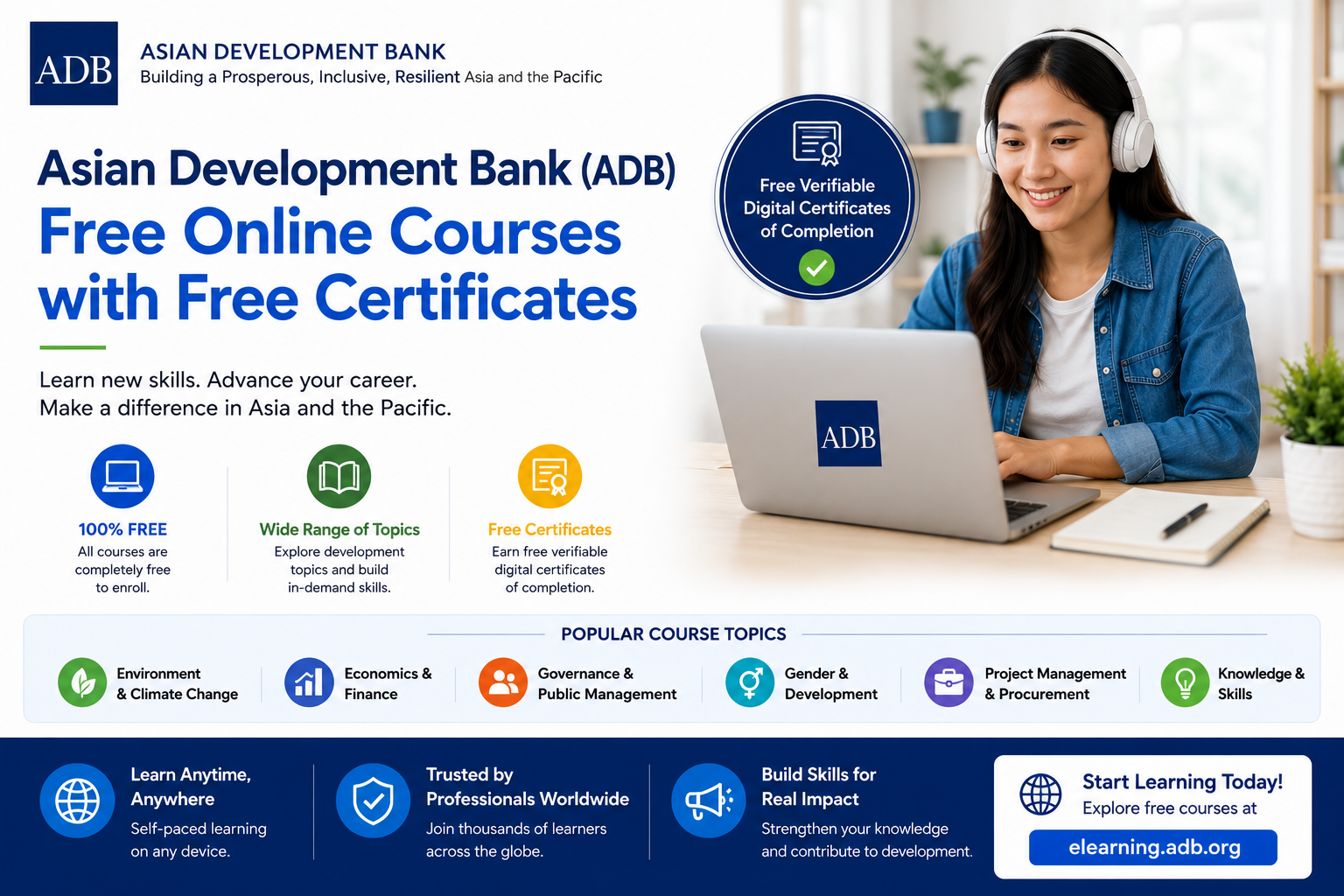 Free Online Courses with Free Certificates: Elevate Your Career with ADB