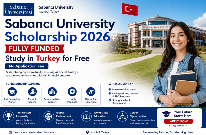 Fully Funded Sabancı University Scholarship 2026 | Study in Turkey for Free (No Application Fee)